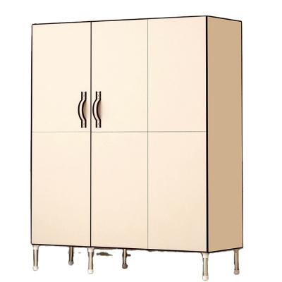 China Wholesale Foldable Detachable Portable Folding Bedroom Furniture Factory Factory Beige Wardrobe for sale