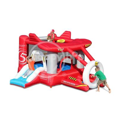 China Inflatable Slide and Bouncer happyhop Airplane Bouncer-9237 with basketball,slide and ball-ball pool for sale