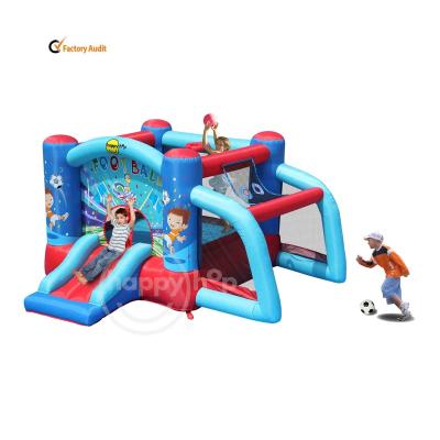 China Inflatable bouncer Happyhop 9187--combo inflatable football bouncer slide with basketball hoop for sale