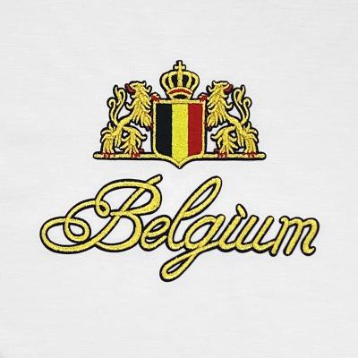 China Garment \ Jeans \ Shoes \ Bags\ EYD Custom Belgium Felt and Embroidery Combined Logo DTF Transfer Printing for T-shirt for sale