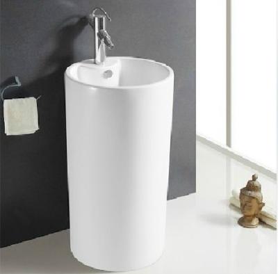 China Freestanding bathroom suite basin with pedestal for sale