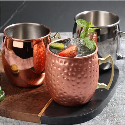 China Sustainable Stainless Steel Mule Moscow Mugs Cocktail Copper Gold Brass Mugs Pure Copper Mugs Handmade for sale