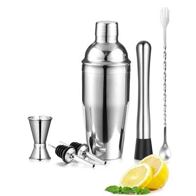 China Viable High Quality Cocktail Mixing Shakers Set Doule Wall Shaker Cup Stainless Steel Bottle Bar Accessories for sale