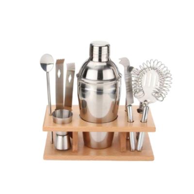 China Hot Selling Viable Shaker Set Stainless Steel Cocktail Shaker Bar Set Drink Mixed Cocktail 9pcs Accessories for sale