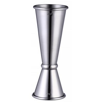 China 2020 Viable New Style 1oz/2oz Measuring Jigger Stainless Steel Double Cocktail Cup For Wine Bar Tools for sale