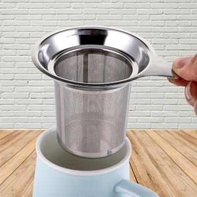 China Reusable Reusable Stainless Steel Mesh Tea Infuser Tea Strainer Teapot Tea Leaf Spice Strain Drinkware Kitchen Accessories for sale