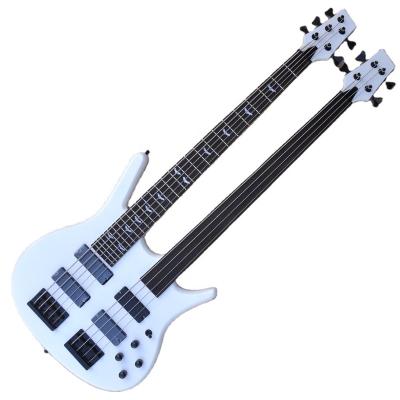 China All Player Flyoung Double Neck 4+5 Strings Electric Cheap Bass Guitar Fretless Electric Bass Stringed Instruments for sale