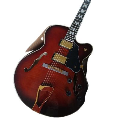 China All Player Flyoung Red Wine Electric Guitar Gold Hardware Semi-hollow Flame Maple Veneer for sale