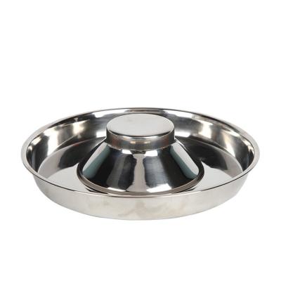 China Auto Custom Non Slip Brushed Big Large Pet Feeder Slowli Slow Feeder Stainless Steel Dog Wheels Metal for sale