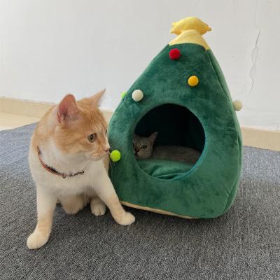 China Green Color Christmas Gift Breathable Soft Fluffy Soft Plush Toy Cat Pet Beds Dog And Banana Cat for sale