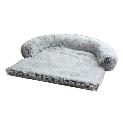 China Breathable Faux Fur Memory Foam Canvas Furniture Dog Bed With Zipper for sale