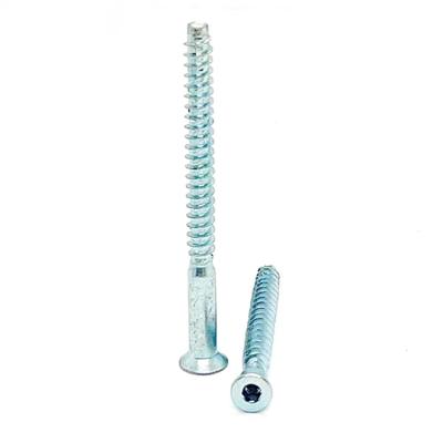 China Pozi Drive Flat Blue And White Galvanized Steel Galvanized Countersunk Head Furniture Confirmat Screw for sale