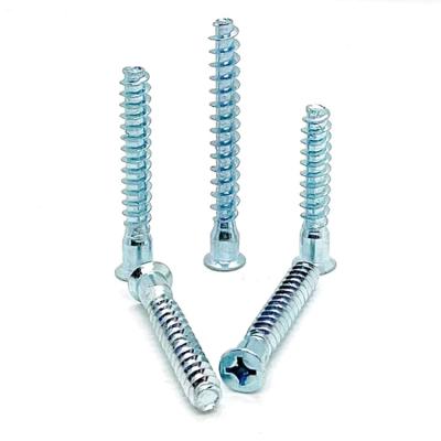 China Product Flat Head Carbon Steel China Factory Steel Furniture Confirmat Blue White White Plating Wood Screws for sale