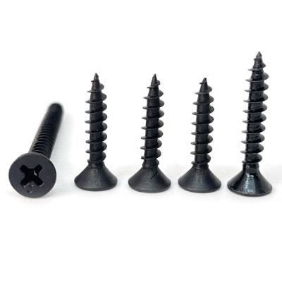 China Flat Cross Recessed Fasteners Furniture Use M4 Steel Black Iron Phosphate Best MDF Harden Chipboard Screw for sale