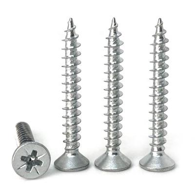 China High Strength Fast Flat Head M5 Drill Flat Head MDF Pozi Drive Head Iron White Galvanized Chipboard Screw M5 for sale