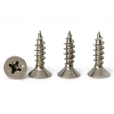 China M5 Flat Fully Threaded Hardened Steel Pozi Drive Head Nickel Plating Csk Head Self Drilling Chipboard Hardened Steel Screw for sale