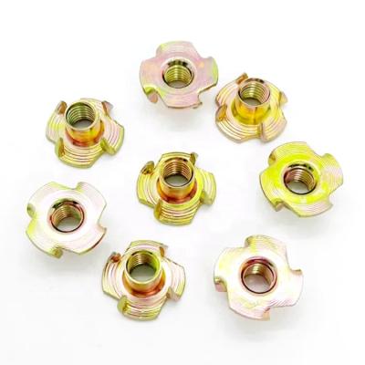 China Galvanized Furniture M8 Four Claw Tee Nut Multi-Directional Furniture Nut Ofice /Home Loudspeaker Nut Loudspeaker T-Nut Blind Nut for sale