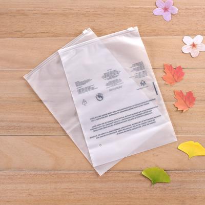 China 2022 Wholesales Disposable Custom Printed Zipper Plastic Bag Clear Frosted Plastic Packaging Bag With Logo For Clothing for sale