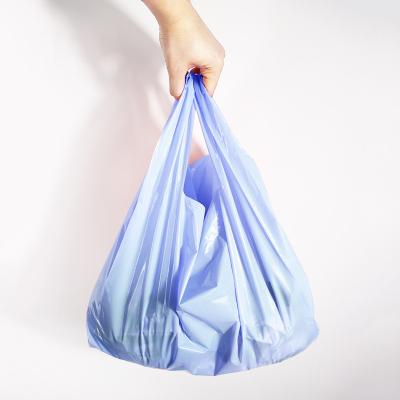 China Custom Disposable Cheap Price Biodegradable Shopping Bag T-shirt Supermarket Store Clear Plastic Bags for sale