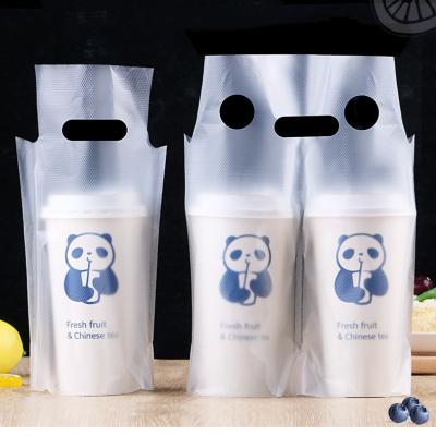 China Disposable Customize Plastic Bag Take Away Take Out Bubble Boba Plastic Disposable Tea Bag for sale