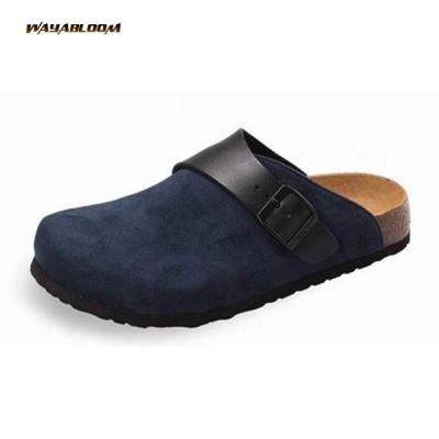 China Anti-odor OEM Fashion Comfortable Men Indoor Soft PU Wooden Clogs Shoes for sale