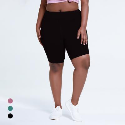 China Breathable Comfortable Plus Size Women Shorts Gym Fitness Plus Size Yoga Shorts Sweat Wicking Abbreviations Plus Size Women for sale