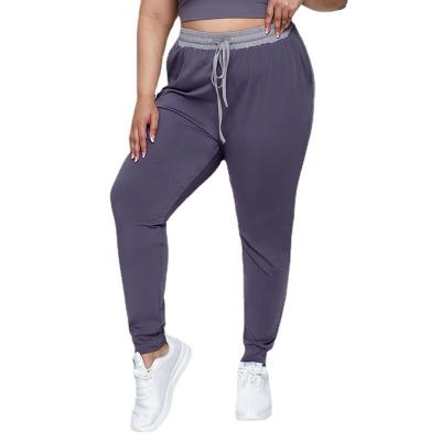 China Oversized Breathable Daily Casual Sports Plus Size Women's Joggers Custom Drawstring Joggers Plus Size Jogger Pants Sweatpants for sale