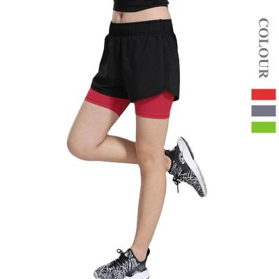 China Anti-Wrinkle Workout Women's Sporty Running Fitness Gym Shorts 2 In 1 Women Yoga Shorts Jogger Shorts for sale