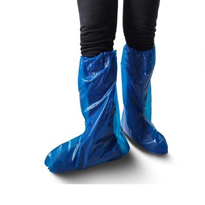 China Plastic PE boot cover thick waterproof boot cover with elastic for sale