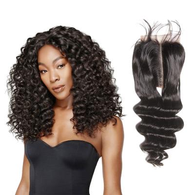 China 4X4 5X5 6X6 13X4 13x6 Lace Closure New Price Cheap Hair HD Design Lace Up Hair Silk Wig Closure 5x5 Lace Closure Loose Wave for sale