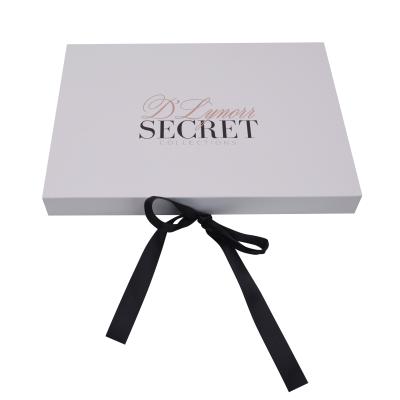 China Recyclable Magnetic Hair Extension Packaging Eyelash Nail Gift Box Magnetic Cardboard Box With Ribbon Paper Packing Box For Cosmetic Scarf Brush for sale