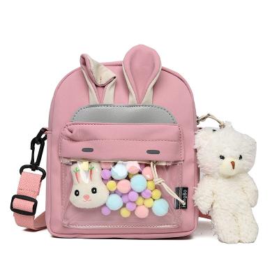 China Other Newest Children Cartoon Window Shoulder Sling AIE Transparent Cute Toddler Bag Clear PVC Cross - Body Bags With Pendant for sale