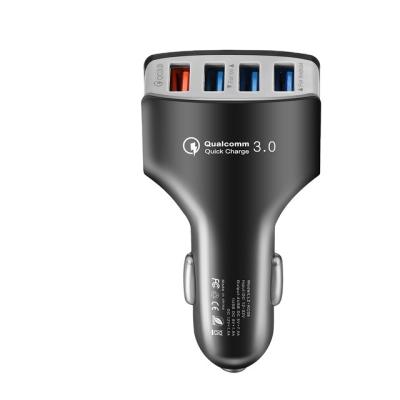 China UniversalÂ   Yuniq 4 USB Ports Car Charger KC08 QC3.0 Car Cigarette Lighter 12-32V DC 5V 9V 12V Fast Charger for sale