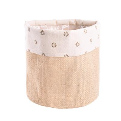 China 2022 Europe Jute and Pot Cover Natural Plant Basket Bread Tissue Wrapping Paper Cotton Bag Organic Food Storage Canvas Bowl for sale