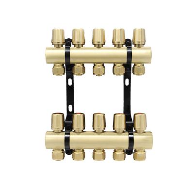 China 5 Loop Hand Wheel Floor Heating Modern Copper High Quality Diverse Brass Manifold for sale