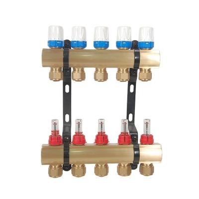 China Factory Modern Chinese High Quality Floor Heating 2-12Loop Meter Water Flow Brass Manifold for sale