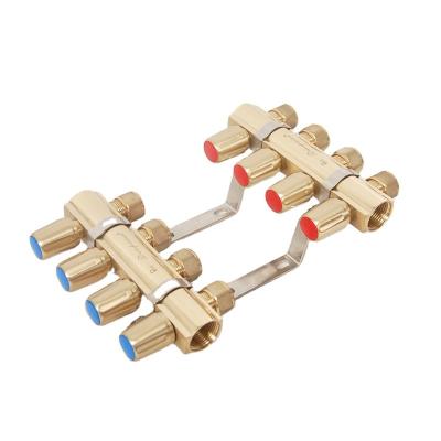 China New Design Modern High Quality Copper Handwheel Brass Manifolds For Floor Heating System for sale