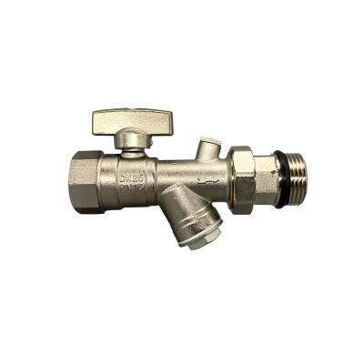 China General Multifunction Dn25 PN16 Nickel Plating Water Female Thread Manual Brass Ball Valve With Filter for sale