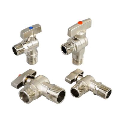 China DN25 Male Thread Chrome Plating Water General Manual Brass Angle Ball Valve Sets for sale