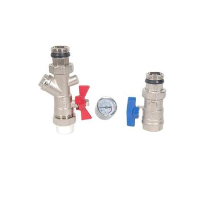 China General DN25 PN16 Nickel Plating Multifunctional Aluminum Handle Valve Brass Ball Valve With Filter for sale