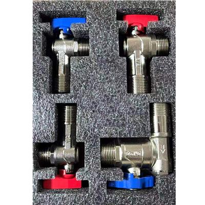 China Dual Male Thread General Angle Ball Valve With Brass Filter Boiler Valve Sets for sale