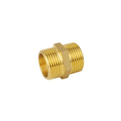 China Double Male Thread Nipple High Quality Brass Water Gas Straight Hose Fitting 1/2