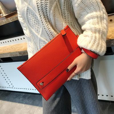 China 2021 Red Leather Evening Clutch Bags Wrist Purse Women's Wrist Purse PU Women's Fashion Envelope Clutch Bag for sale