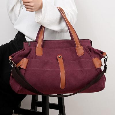 China Wholesale Canvas Tote Bags Ladies Handbags Vintage Large 2020 Women Duffle Luggage Travel Bags for sale