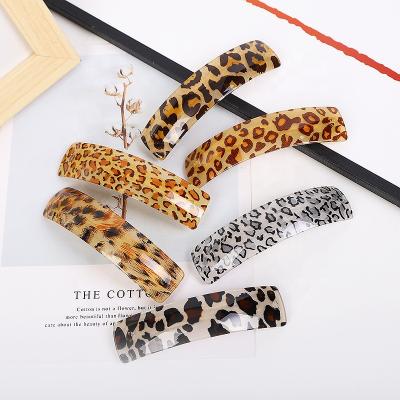 China Cheap Leopard Print Seamless Tortoise Hair Accessories Daily Lifestyle Hair Acetate Acrylic Hair Clips For Women for sale