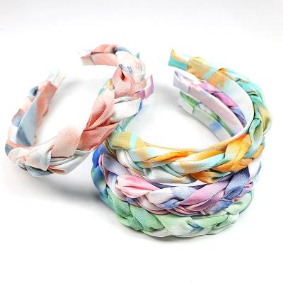 China Daily Life 2021 Summer Fashion Tie Dye Hair Accessories Braid Headband Hair Band For Women for sale