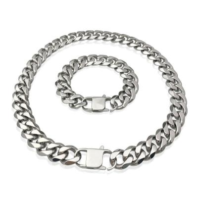 China 2020 Stainless Steel Men's Cuban Link Jewelry Bracelet Figaro Korean CLASSIC Chain Bracelet Women's Stainless Steel Necklace for sale