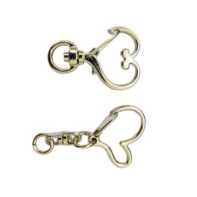 China Hot Selling Good Quality Kirsite Heart Type Swivel Lanyard Clips Key Buckle for sale