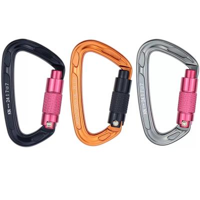 China Super Aluminum Climbing 24KN Carabiner Hook with Screwgate can not carabinas for autolock climbing carabiner for sale