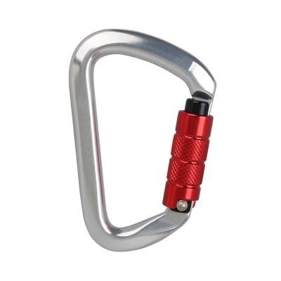 China 2021 Aviation Aluminum Carabiner 25KN Shape Ultralight Triangular Pear Shape Self-locking Climbing Carabiner for sale